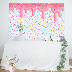 Aperturee - Colorful Candyland Pink Cream Backdrop For Birthday