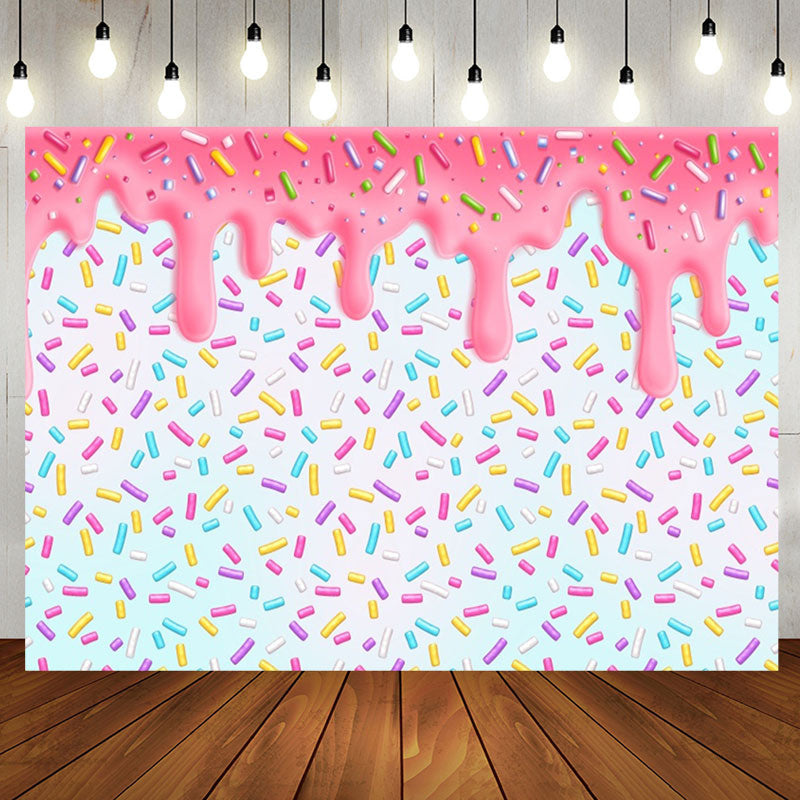 Aperturee - Colorful Candyland Pink Cream Backdrop For Birthday