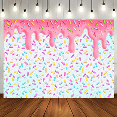 Aperturee - Colorful Candyland Pink Cream Backdrop For Birthday