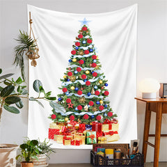 Aperturee - Colorful Christmas Tree Gifts Wall Tapestry Hanging