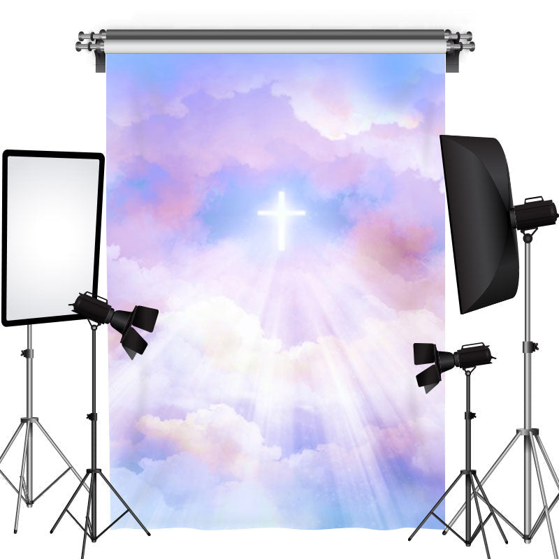 Aperturee - Colorful Clouds Bright Holy Cross Baptism Backdrop