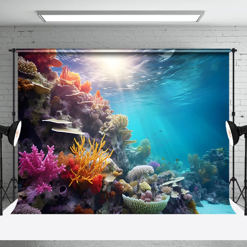 Aperturee - Colorful Coral Beam Natural Undersea Photo Backdrop