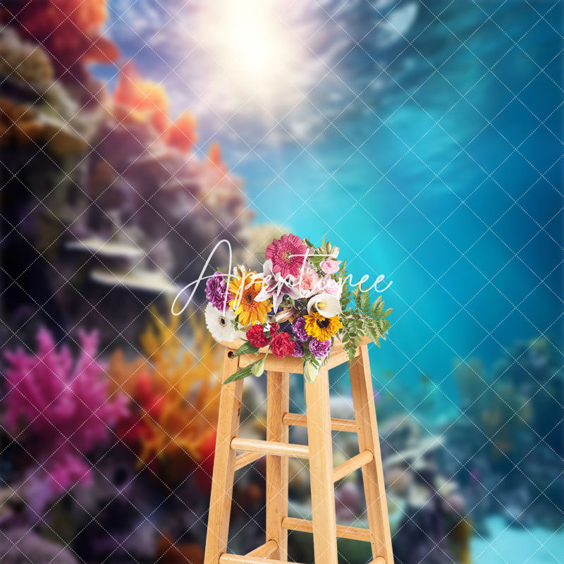 Aperturee - Colorful Coral Beam Natural Undersea Photo Backdrop