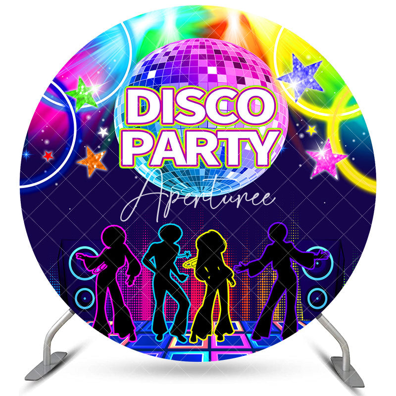 Aperturee Colorful Disco Party Circle Backdrop For Dance Night