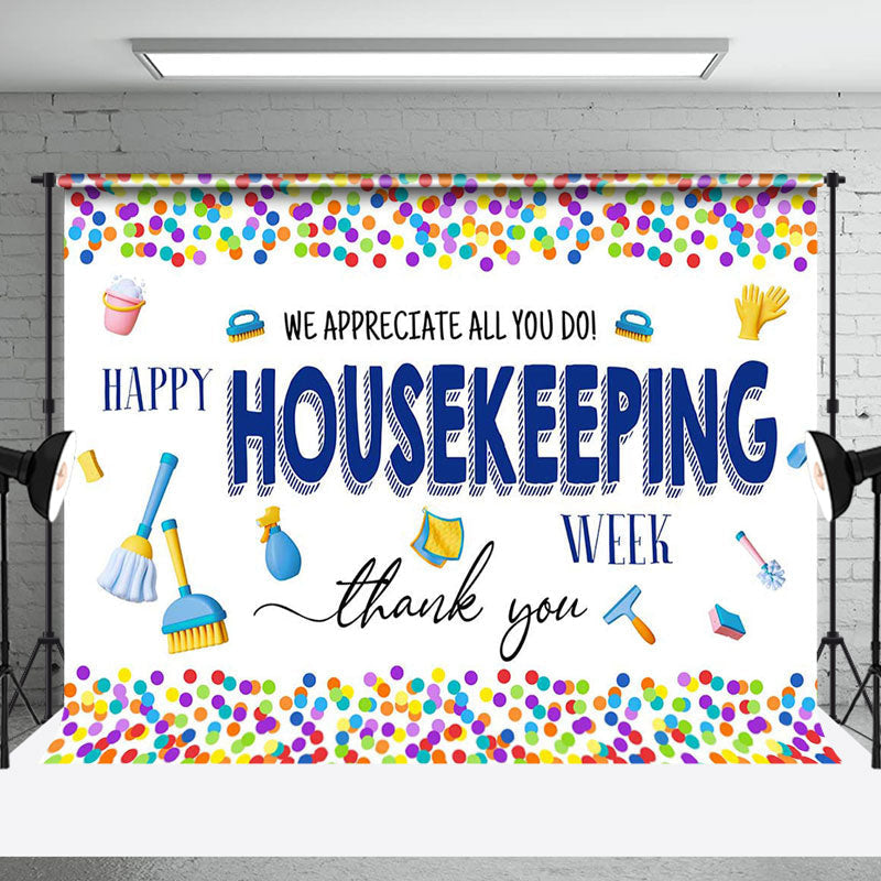 Aperturee - Colorful Dot Housekeeping Week Appreciation Backdrop