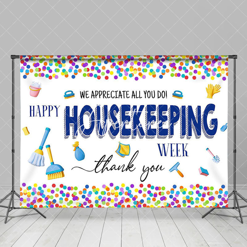 Aperturee - Colorful Dot Housekeeping Week Appreciation Backdrop