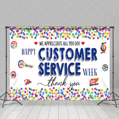 Aperturee - Colorful Dot Thank You Customer Sevice Week Backdrop