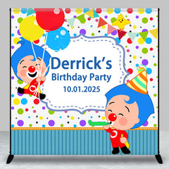 Aperturee - Colorful Dots Clown Stripe Custom Birthday Backdrop