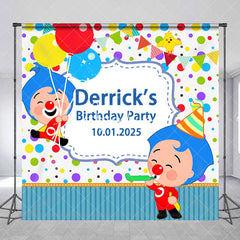 Aperturee - Colorful Dots Clown Stripe Custom Birthday Backdrop