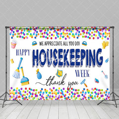 Aperturee - Colorful Dots Thank You Housekeeping Week Backdrop