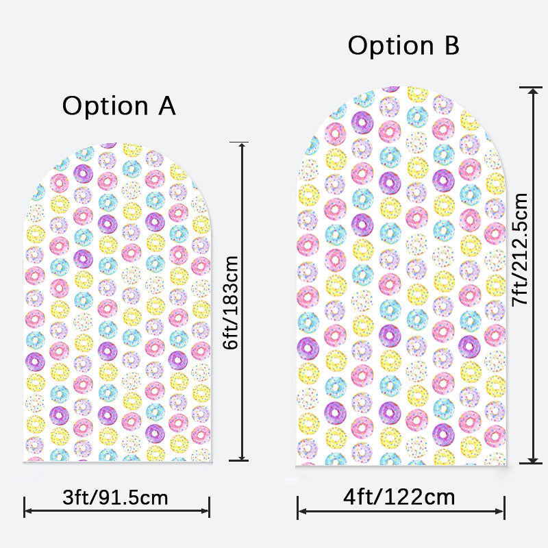 Aperturee - Colorful Dounts Happy Birthday Party Arch Backdrop