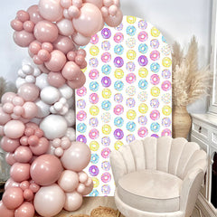 Aperturee - Colorful Dounts Happy Birthday Party Arch Backdrop