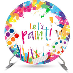 Aperturee - Colorful Drawing Lets Paint Round Party Backdrop