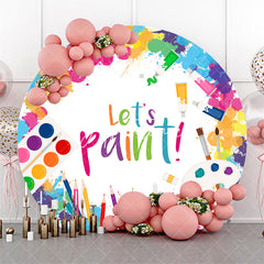 Aperturee - Colorful Drawing Lets Paint Round Party Backdrop