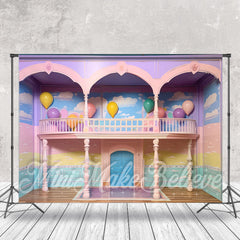 Aperturee - Colorful Dreamy Balcony Balloons Easter Backdrop