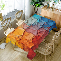 Aperturee - Colorful Dry Crack And Broken Rectangle Tablecloth