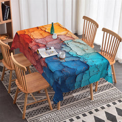 Aperturee - Colorful Dry Crack And Broken Rectangle Tablecloth