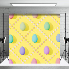 Aperturee - Colorful Egg Floral Easter Backdrops For Photography