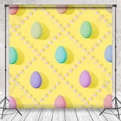 Aperturee - Colorful Egg Floral Easter Backdrops For Photography