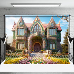 Aperturee - Colorful Eggs Courtyard Fairy House Easter Backdrop