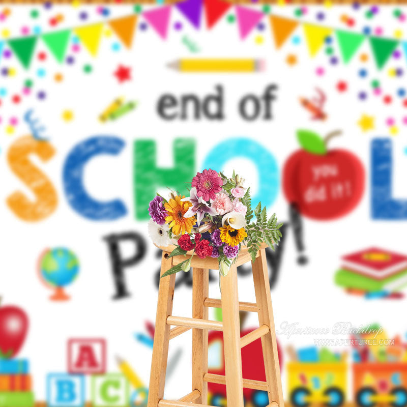 Aperturee - Colorful Elements End Of School Party Photo Backdrop