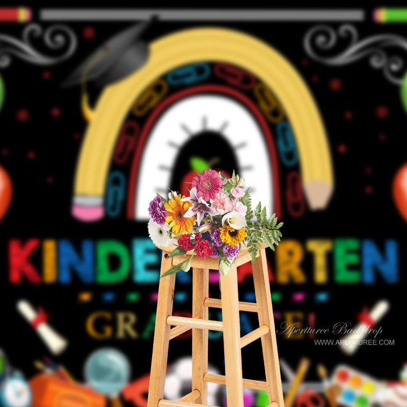 Aperturee - Colorful Elements Kindergarten Grad Photo Backdrop