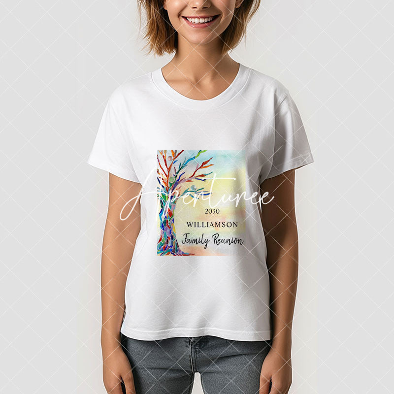 Aperturee - Colorful Family Tree Custom Family Reunion T-Shirt