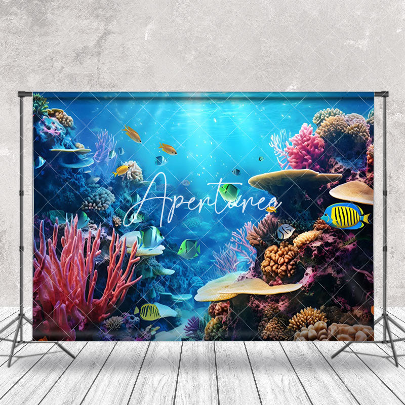 Aperturee - Colorful Fish Coral Blue Beautiful Undersea Backdrop