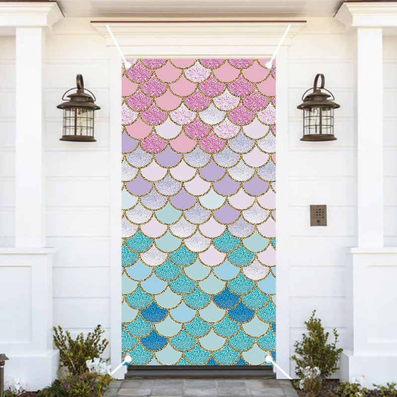 Aperturee - Colorful Fish Scales Simple Baby Shower Door Cover