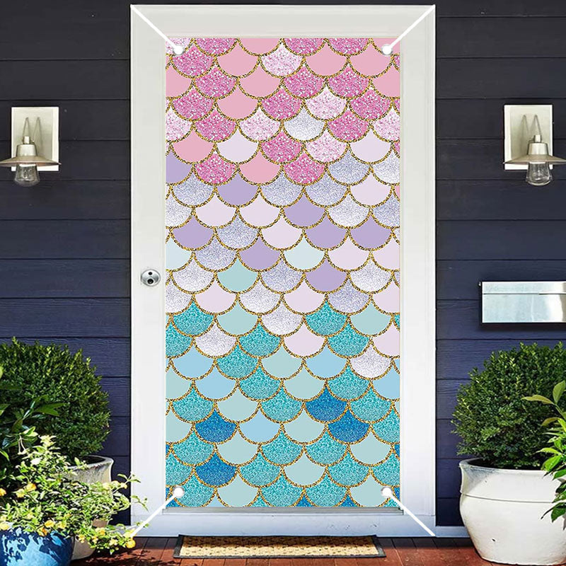 Aperturee - Colorful Fish Scales Simple Baby Shower Door Cover