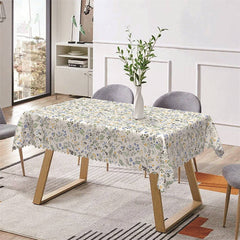 Aperturee - Colorful Floral Greenery Spring Rectangle Tablecloth