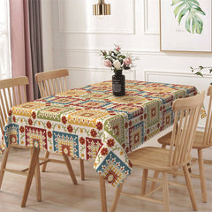 Aperturee - Colorful Floral Patterns Rerto Rectangle Tablecloth