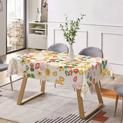 Aperturee - Colorful Floral Patterns Spring Rectangle Tablecloth