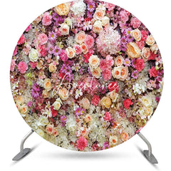 Aperturee - Colorful Floral Romantic Wall Round Wedding Backdrop