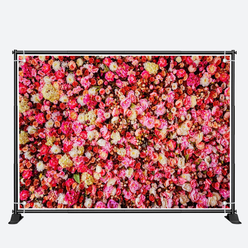 Aperturee - Colorful Flower Buds Floral Valentines Day Backdrop