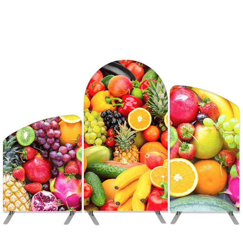 Aperturee Colorful Fruit Theme Birthday Party Arch Backdrop Kit Banner