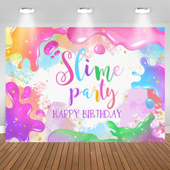 Aperturee - Colorful Glitter Slime Party Happy Birthday Backdrop