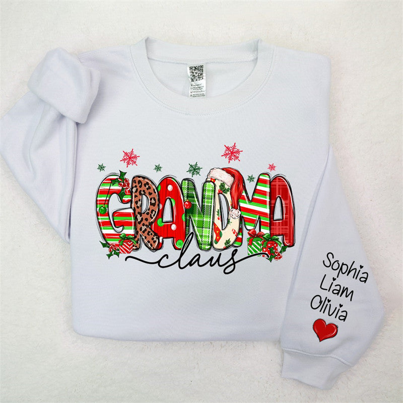 Aperturee - Colorful Grandma Kids Custom Christmas Sweatshirt