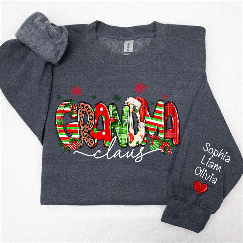 Aperturee - Colorful Grandma Kids Custom Christmas Sweatshirt