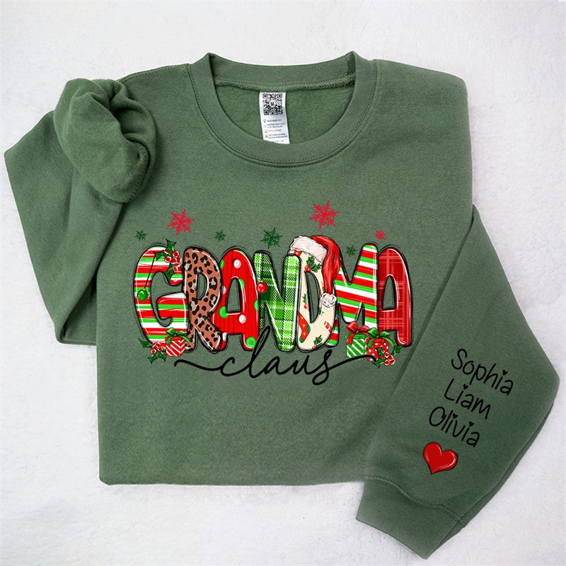 Aperturee - Colorful Grandma Kids Custom Christmas Sweatshirt