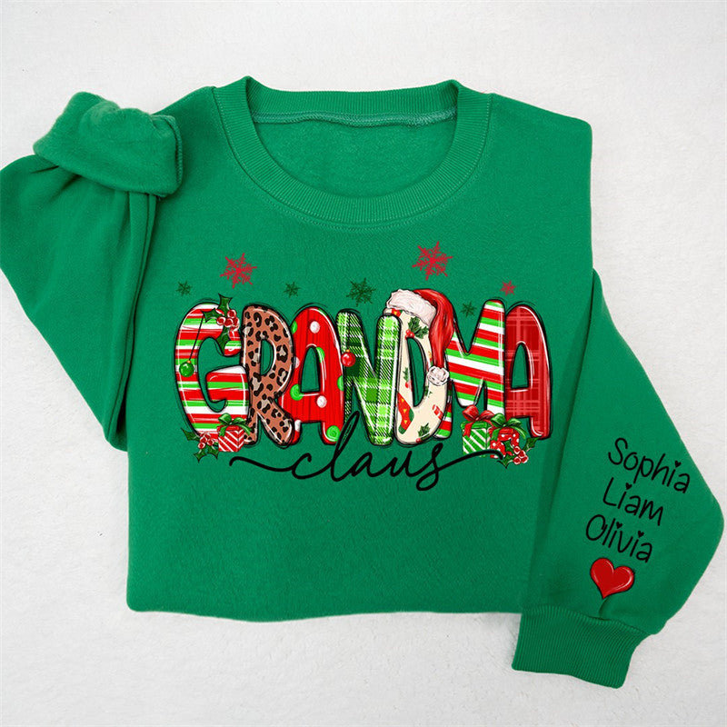 Aperturee - Colorful Grandma Kids Custom Christmas Sweatshirt