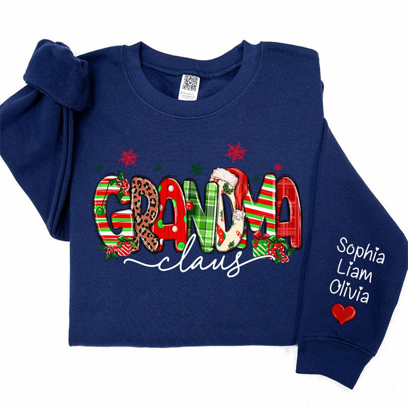 Aperturee - Colorful Grandma Kids Custom Christmas Sweatshirt