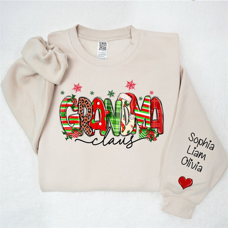 Aperturee - Colorful Grandma Kids Custom Christmas Sweatshirt