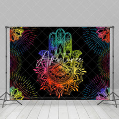 Aperturee - Colorful Hand Feather Tattoo Design Dance Backdrop