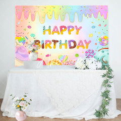 Aperturee - Colorful Ice Cream Donut Candyland Birthday Backdrop