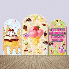 Aperturee - Colorful Ice Cream Pattern Party Arch Backdrop Kit