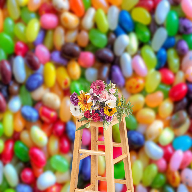 Aperturee - Colorful Jelly Beans Candy Easter Photo Backdrops