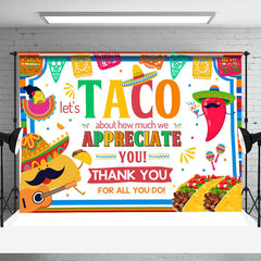 Aperturee - Colorful Lets Taco Chili Thank You Party Backdrop