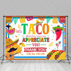 Aperturee - Colorful Lets Taco Chili Thank You Party Backdrop