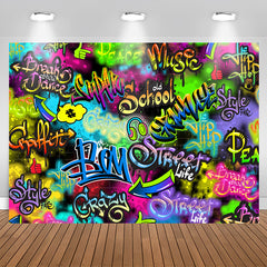 Aperturee - Colorful Letter And Graffiti Wall Backdrop For Party